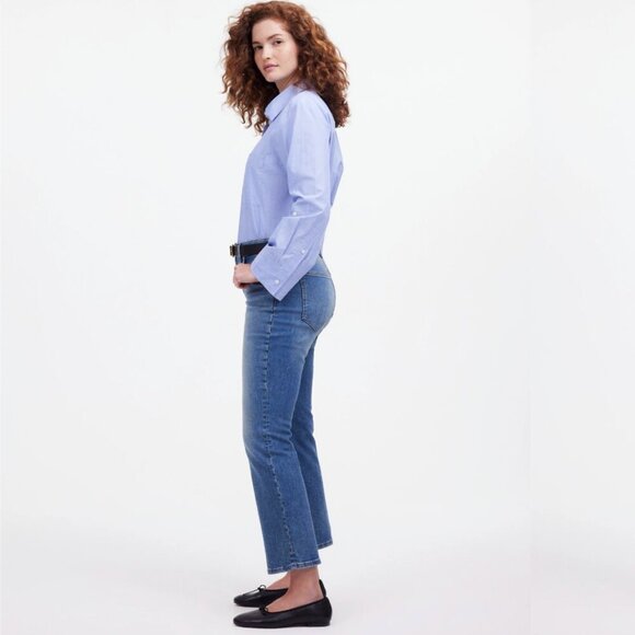 Madewell Curvy Kick Out Crop Jeans in medium blue wash size 28 - Picture 4 of 16